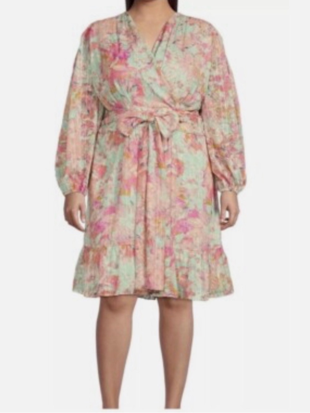 Alex Marie Simone Pastel Floral Dress in Pink and Teal - Picture 10 of 10